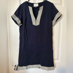 Sail to Sable Navy A-line Dress 100% cotton - size medium